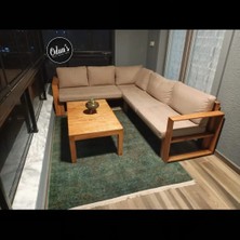Odun's Anika Bahçe Balkon Teras Ahşap Köşe Koltuk Takımı