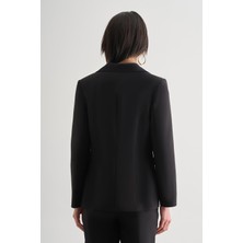 Mizalle Siyah Tek Düğme Klasik Blazer Ceket