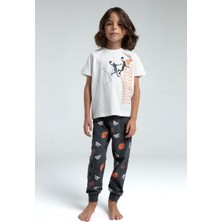 Rolypoly Erkek Çocuk Beyaz Pijama Takımı