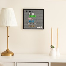 Ahşap Çerçeveli Keçe Harf Panosu (Beyaz Harf), Özel Keçe Letter Board 170 Parça Harf ve Sembol Dahil | Bebek Fotoğraf Panosu