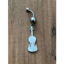 Keman Cerrahi Çelik Göbek Piercing 10 mm