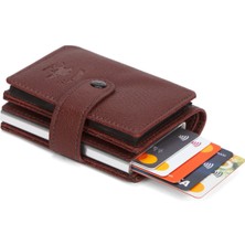 Erkek Akordiyon Mekanizmalı Kartlık ve Cüzdan NEWPOLO318 - Bordo