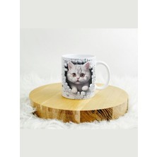 Deepcraft Eğlenceli Kedi Kupa Yılbaşı,sevgililer Günü, Hediyelik Kupa 300ML