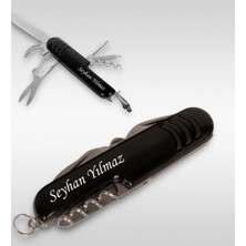 🎁kişiye Özel 2 Adet Termo Deri Defter & Deri Anahtarlık & Isveç Çakı & Tükenmez Kalem Hediye Set🎁