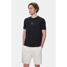 Ucla Fabıo Açık Pembe Bisiklet Yaka Baskılı Standard Fit Erkek Tshirt