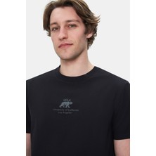 Ucla Fabıo Açık Pembe Bisiklet Yaka Baskılı Standard Fit Erkek Tshirt