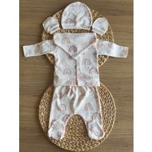 Gökkuşağı Desenli Kız Bebek Takım (5 Parçalı)
