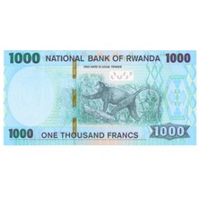 Rwanda 1000 Frank 2019 Çil Yabancı Kağıt Para
