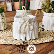 Ikili Saksı Seti, Iskandinav Tarz Beyaz Beton Saksı - Minimal Dekoratif Saksı Seti