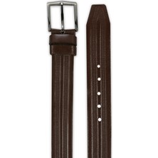 Varetta Erkek Özel Üretim Deri Tasarım Kahverengi Kemer - sınırlı stok