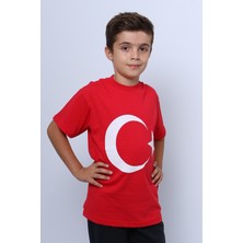 Çocuk Atatürk Ayyıldız Baskılı Tshirt Kısa Kollu A62