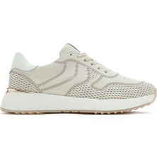 Derimod Kadın Krem Bağcıklı Kalın Tabanlı Deri Sneaker 25SFD372014
