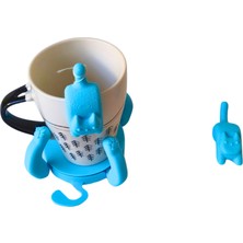 3D 1 Adet Sevimli Kedi Figürlü Bardak Altlığı ve 2 Adet Sevimli Kedi Çay Poşeti Tutacağı Seti