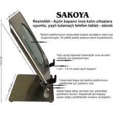 Resimlikli Telefon Tablet Standı. Çok Açı Ayarlı Yaylı Tutamaçlı, Açı Sabitlemeli Stant