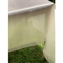 Hausset Masa Örtüsü Krem Fransiz Dantelli 140/230  cm  Masa Örtüsü