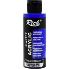 Rich Koyu Mavi Boya Akrilik 120CC Master N:180 Yoğun Pigment ve Üstüm Kapatıcılık
