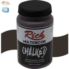 Rich Kahverengi Multi Decor Chalked N:4586 Her Yüzey Akrilik Boya Ipeksi Pastel Mat Görünüm 250CC