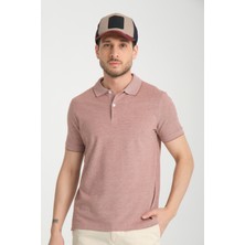 Boggee Pedso Erkek Bordo Italyan Yaka Çekmez Likralı %100 Pamuklu Kumaş Slim Fit Polo Yaka Tişört
