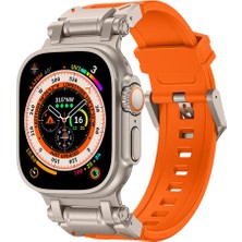 Five-E Apple Watch Ultra 2 49MM Titanyum Metal Başlıklı Silikon Kayışlı Resistance Kordon