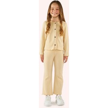 Kız Çocuk Örme Bej 2'li Triko Takım