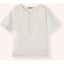 Erkek Bebek Yumuşak Dokulu Beyaz Müslin Gömlek