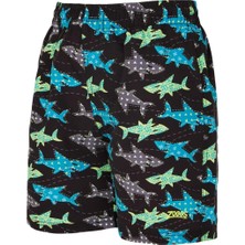 Zoggs Boys Shark Silver Print 15 Inch Çocuk Şortu