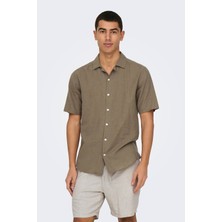 Only&sons Onscaıden Lıfe Ss Solıd R Kahverengi Erkek Gömlek