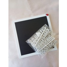Beyaz Çerçeveli Beyaz Harfli Özelleştirilebilen Mesaj Panosu & Harf Seti (25X25 Cm)