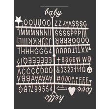 Beyaz Çerçeveli Beyaz Harfli Özelleştirilebilen Mesaj Panosu & Harf Seti (25X25 Cm)