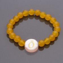 İdol Avm Kalsedon Taşı Harfli Kişiye Özel Bileklik Kadın Takı Hediyelik Aksesuar