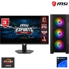 Go Gamer G538D Amd Ryzen 5 9600X / 240MM Sıvı Soğutma / 16GB Ddr5 6000MHZ / 512GB Nvme SSD / RX7600 8gb / Msı 27" 180Hz. / Windows 11 Pro Masaüstü Bilgisayar