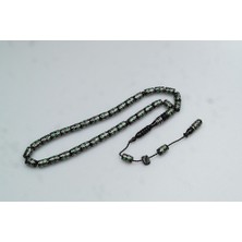 Oltu Taşı Yeşil Örgü Işlemeli Tespih