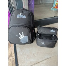 Ilkokul Çantası 3 Gözlü 3 Lü Takım Ortopedi Sırt ve Okul Çantası Seti