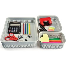 Melkan Home Çok Amaçlı Düzenleyiciler, Sepetler, Organizer Damla Desenli 3'lü Sepet