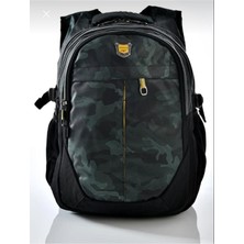 Kamuflaj Desenli Su Geçirmez Kumaş Okul Sırt Çantası