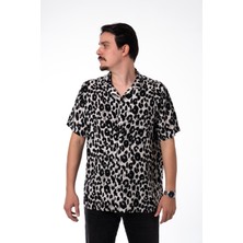 Sör Bülend Büyük Beden Gömlek Leopar Desenli