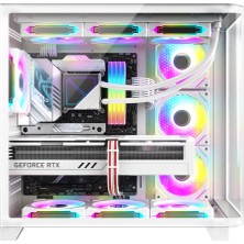 Dragos Ocean Curved Pro Beyaz 7x Argb Fan USB 3.0 750W 80+ White Atx Gaming Atx Bilgisayar Kasası Beyaz