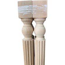 Hizmet Ahşap Torna Masa Ayağı Mutfak Masası,yemek Masası,dresuar,dolap,vestiyer 8X8X75 cm 4lü Paket