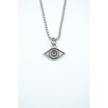 Bu Farklı Minimal Göz Örme Zincir Kolye - Gümüş Kaplama - Erkek Kadın Kolye - NO:1366