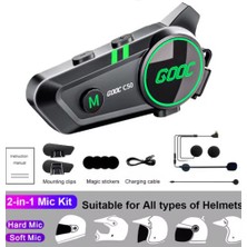 Arell Teknoloji C50 2x Motosiklet Intercom Kask Kulaklık 1500 Mah Rgb Işıklı Çift Eşleşme