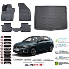 Fiat Egea Hatchback 2025 Model Stepneli Esnek Bagaj Havuzu Araca Özel Siyah Paspas Takımı