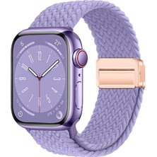 AktarMobile Apple Watch 6 5 4 3 2 1 Se 42 44 mm Uyumlu Örgü Kordon Magnetik D Tokalı Kayış Mıknatıslı Metal Toka