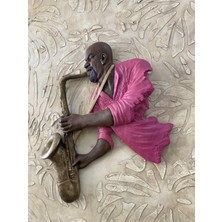 Wowo Craft Saksafon Çalan Duvar Müzisyen Pembe