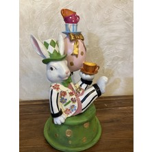 Tavşan Alice Harikalar Diyarında Yumurtalı Obje,biblo