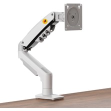 ErgoMekan North Bayou NB F80 (2025 Yeni Model) Amortisörlü Tekli Monitör Standı Beyaz (17-32 İNÇ)-(2-9 KG)
