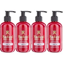 Radical Color New 25/red Amonyaksız Su Bazlı Saç Boyası 250 ml 4 Adet Kırmızı