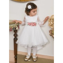 Abel&lula Kız Bebek Tül Çiçekli Elbise 5509