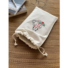 Nakışlı Kitap Kılıfı Ham Kumaş Kedi Motifli Kitap Sever Hediyesi