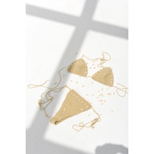 OTKOKUSU Kadın El Örgüsü Çevre Dostu - Anti Pilling Seashell Beige Bikini