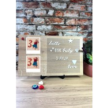 Fikirstore Resimlikli Rustik Ahşap Mesaj Panosu Yazı Tahtası Ahşap Stantlı  40X25CM